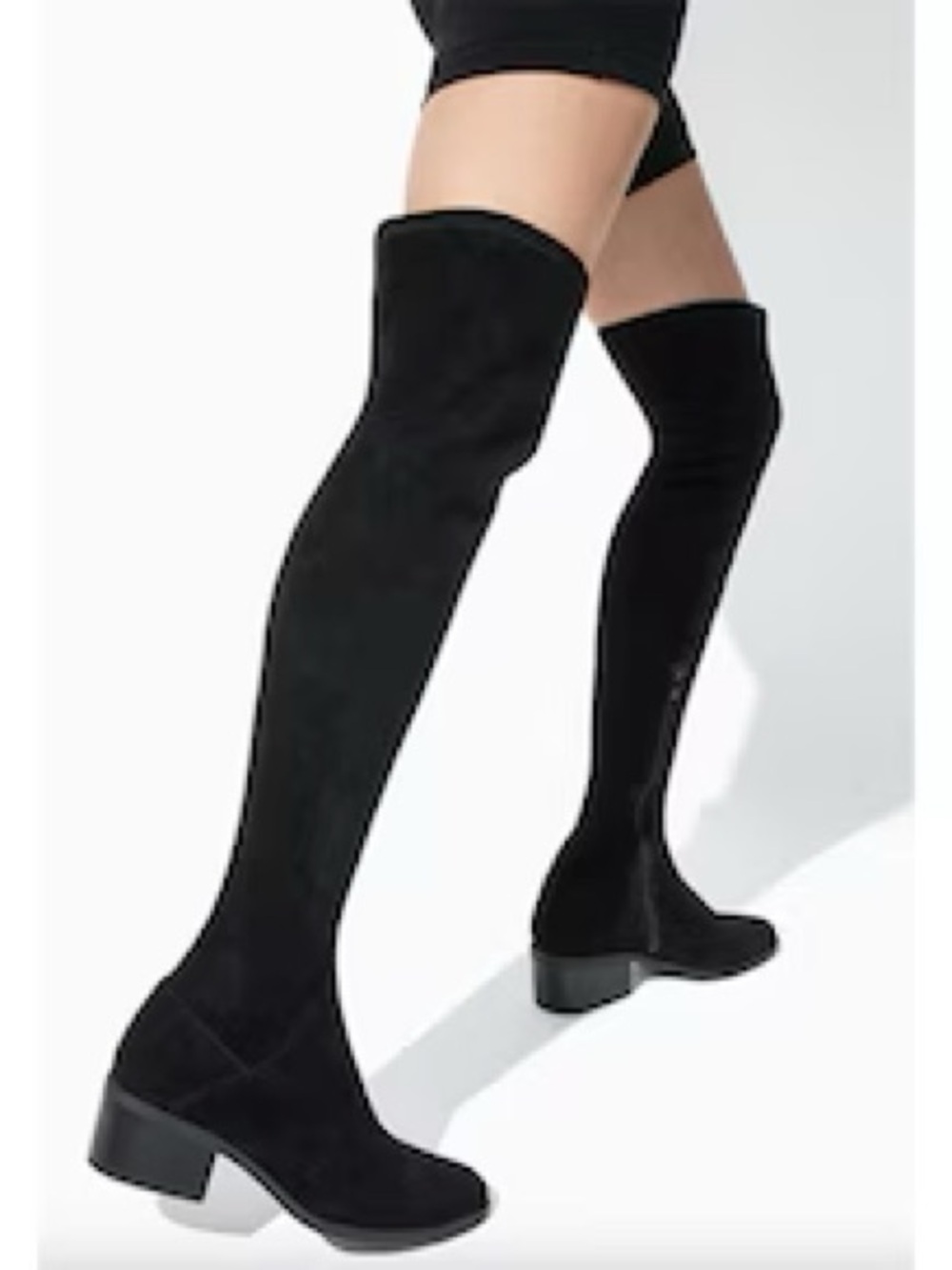 Steve Madden Gabrianna Over-the-Knee Black Suede Boot